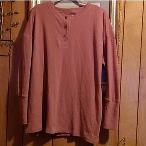 Burnt Orange Soft waffle Button Henley by Properly Tied